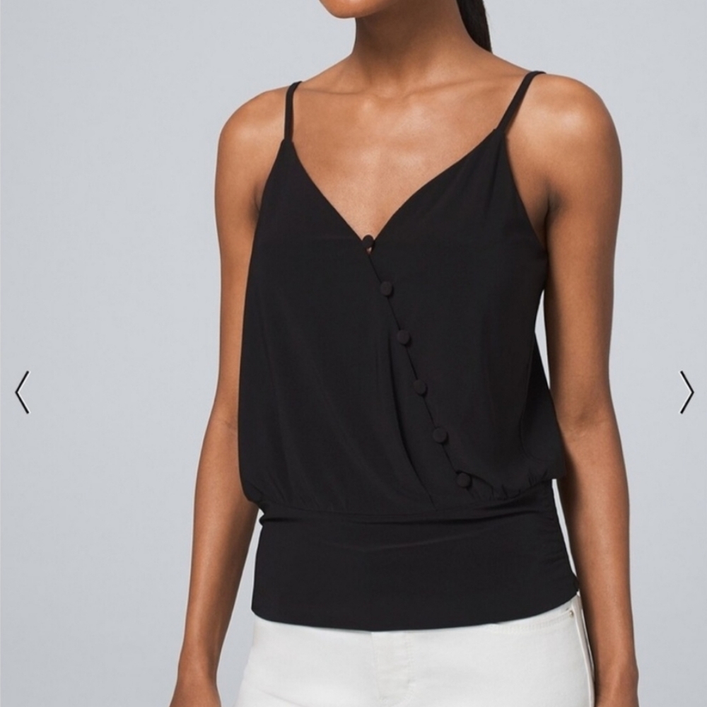 White House Black Market MJ Button Surplice Cami Size Large